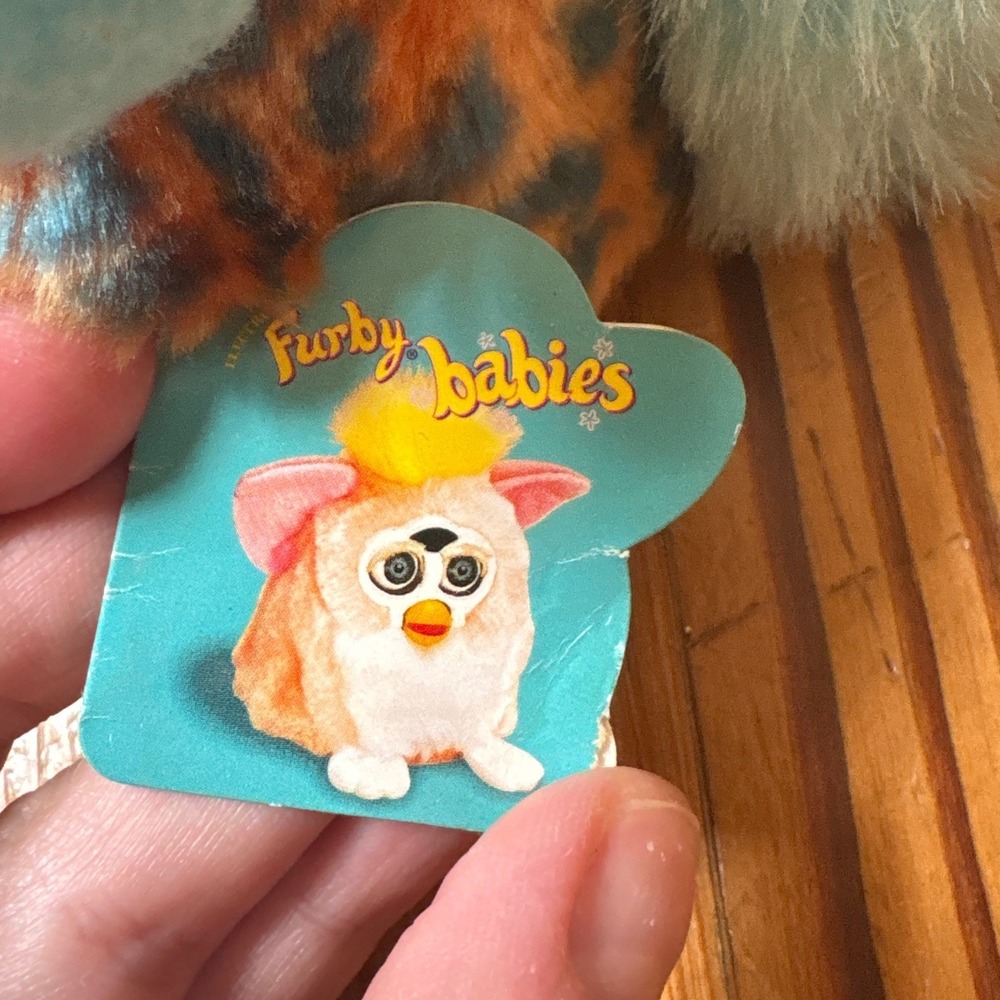 Tiger Furby Babies Vintage 1999 Blue Turtle Leopard Print Orange Blue SIZE Small - Picture 6 of 7